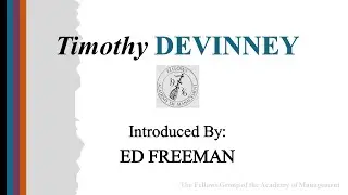 2021 Program - Inductee Timothy Devinney, Introduced by Ed Freeman