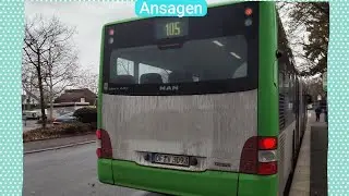[Ansagen] Bus Offenbach 105 Kaiserlei Westseite - Rosenh&ouml;he Sportzentrum