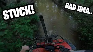 HONDA 300 GETS BURIED IN MUD! *NEW MUD-HOLE*