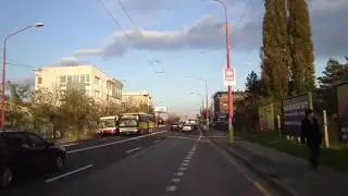 Trolleybus line [201], Bratislava, Slovakia, in cab view, part.2