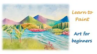 A Step-By-Step Tropical Landscape Using Oil Paint - beginners guide #stepbysteptutorial #colouring