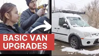 BASIC BUDGET VAN UPGRADES: Ford Transit Connect Micro Camper Van Life Build, small van organization