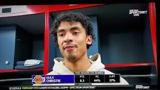 Max Christie's locker room interview and highlights. Made 13pts 4reb 3ast.