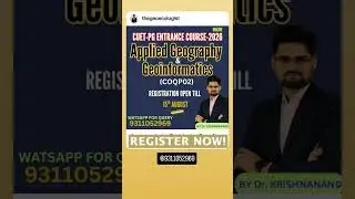 Applied Geography & Geoinformatics Course #cuetpg #thegeoecologist #shorts