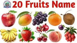 🍓 20 Fruits Name for Kids | Learn Fruit Names in English & Hindi | Fun Learning Video 🥝