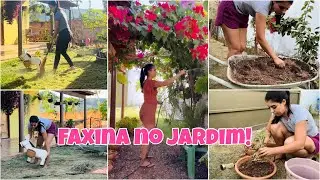 ESTAVA ABANDONADO🤦🏻‍♀️FAXINA NO MEU JARDIM➕CUIDANDO DAS PLANTAS🪴