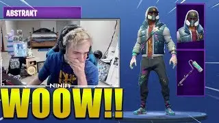 NINJA REACT *NEW* ABSTRAKT SKIN !! Fortnite Battle Royale !