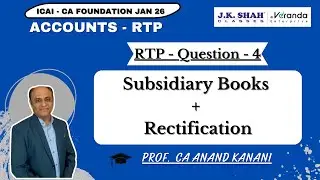 Accounts RTP Jan 2026 – Subsidiary Books, ROE Q - 4 | ICAI Latest RTP Solutions | CA Foundation