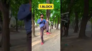 Block +jump push kick tutorial ⚡️💥 #martialarts #tutorial #kick #shorts