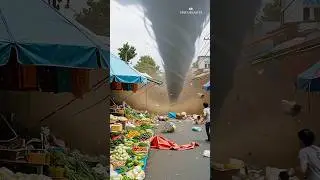 Detik-Detik Puting Beliung Terjang Pasar
