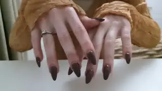 ASMR hand sounds, nail flickering, finger flattering