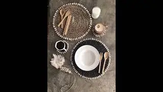 Cowries Woven Placemats And Coasters Trim