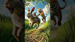 Tiger king 🐯 | Tiger Growling Sound | Tiger Roar Sound - Tiger Vs Rabbit #animals #shorts