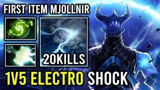 WTF First Item Mjollnir 1v5 Unlimited Electro Right Click Brutal Hit Like a Truck Carry Razor Dota 2