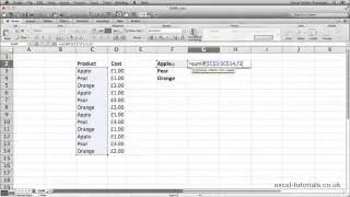 Microsoft Excel Tutorial: SUMIF Function