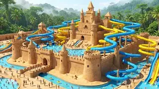 250 Days to Build an Earthen Palace with a Long Water Slide Surrounding It Using Only Crude Tools