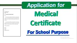 Application sample for Medical Certificate for School Purpose | Medical Certificate for Student