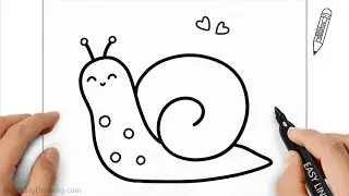 How to Draw Simple Easy Snail Step by Step