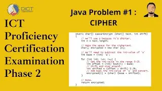ICT Proficiency Certification Examination - Phase 2 : Java Problem #1 Classical Encryption Method