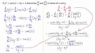 Implicit Differentiation - Trigonometric Functions