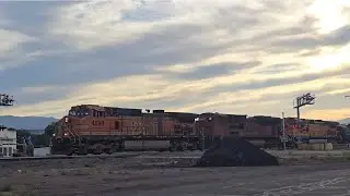 A BNSF manifest train going through Price Utah with 2 NS locomotives helping out on the rear.