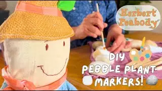 🎨 DIY Pebble Plant Markers for Kids | Learn Spelling, Colours & Teamwork with Herbert Peabody 🐔🐶🌿