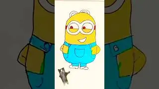 Cute little minion drawing | Easy drawing tutorial for beginners #shorts #drawing #minions