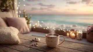 Bossa Nova Beach Cafe | Джаз-кофе и океанские волны - Плавная гитарная музыка 🏖️