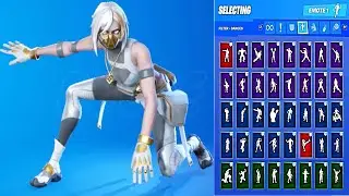🔥 DOUBLE AGENT HUSH SKIN SHOWCASE WITH ALL FORTNITE DANCES & EMOTES 😱