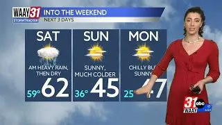 After the rain subsides, much colder air takes its place