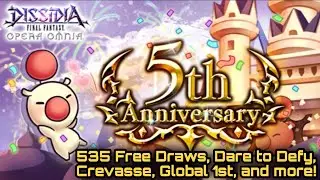 5th Anniversary DFFOO GL Stream Recap! 535 FREE draws, Dare to Defy, Crevasse, Global 1st, & more!