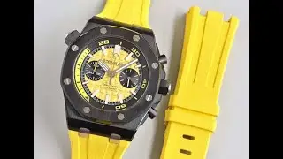 Royal Oak Offshore Diver Chronograph 42mm 26703ST Ceramic Yellow Dial Luxury Watch Review