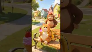 Monkey Stole Cat&rsquo;s Ice Cream 😱🍦 | Funny Animal Short