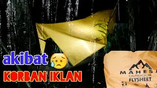 solo hamocking hujan deras banget | rain test flysheet under 100k