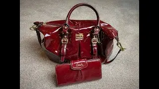 Coach Juliette Satchel in Crimson Patent Leather