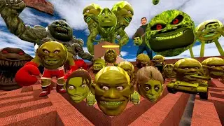 ALL LIN GANG MELON Family and GIANT PLANET BOSS Chasing Me in GARRY'S MOD!
