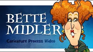 Bette Midler (Winifred Sanderson) Caricature art drawing process tutorial