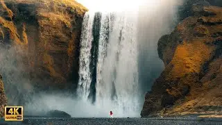 Waterfall Images - 4K Slideshow 1 Hour - Piano Music