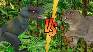 Cat vs Dinosaur