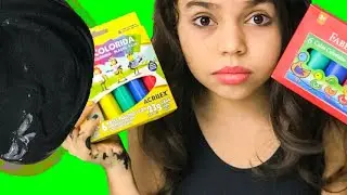 BATALHA DE COLAS DE SLIME - Faber vs Acrilex preta - Ent&atilde;o Roberta? siga @dailyfamiliaporcides