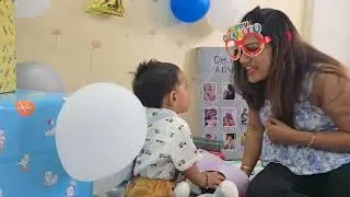 Advait first birthday cake smash