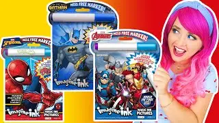 Coloring Batman, Spider-Man & Marvel Avengers Magic Ink Coloring & Activity Game Books | Imagine Ink