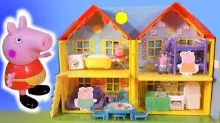 PEPPA TOUR of Fisher Price Peppa Pig Peek n Surprise Playhouse Playset Nickelodeon