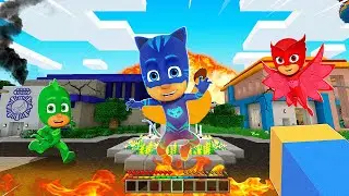 LOS PJ MASKS SALVAN LA CIUDAD DE PLATANOVILLA EN MINECRAFT 😱