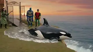 Batman and Robin and Suki help free Willy | Veo