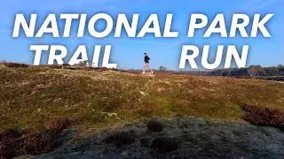 Beautiful Sunrise Winter Trail Run in Dutch National Park