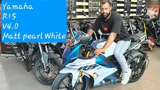 All New 2025 Yamaha R15 Matt Pearl White Colour Detail Review|New GST&Offers #yamahar15 #vlog #bike 