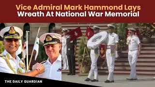 Delhi: Australian Navy Chief Vice Admiral Mark Hammond lays wreath at National War Memorial
