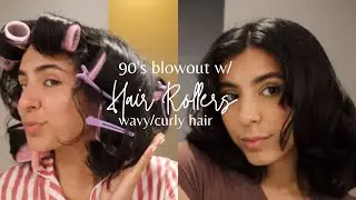 90's blowout w/ hair rollers | T3 Micro Airebrush Duo & hair rollers