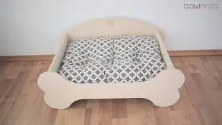 Cama de madera Natural para mascotas. Hueso - Bawanza